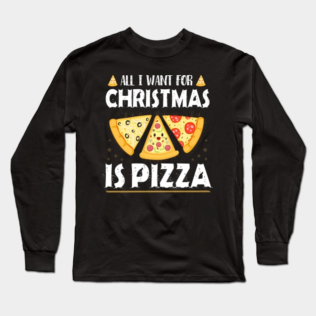 Pizza Christmas Xmas Men Boys Crustmas Gifts Long Sleeve T-Shirt by CoolTees